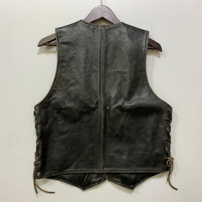 【中古品】【メンズ】 R.B.C RAINBOW LEATHER VEST レザー ベスト アウター 146-991216-kh-08-izu サイズ：F カラー：ブラック 万代Net店