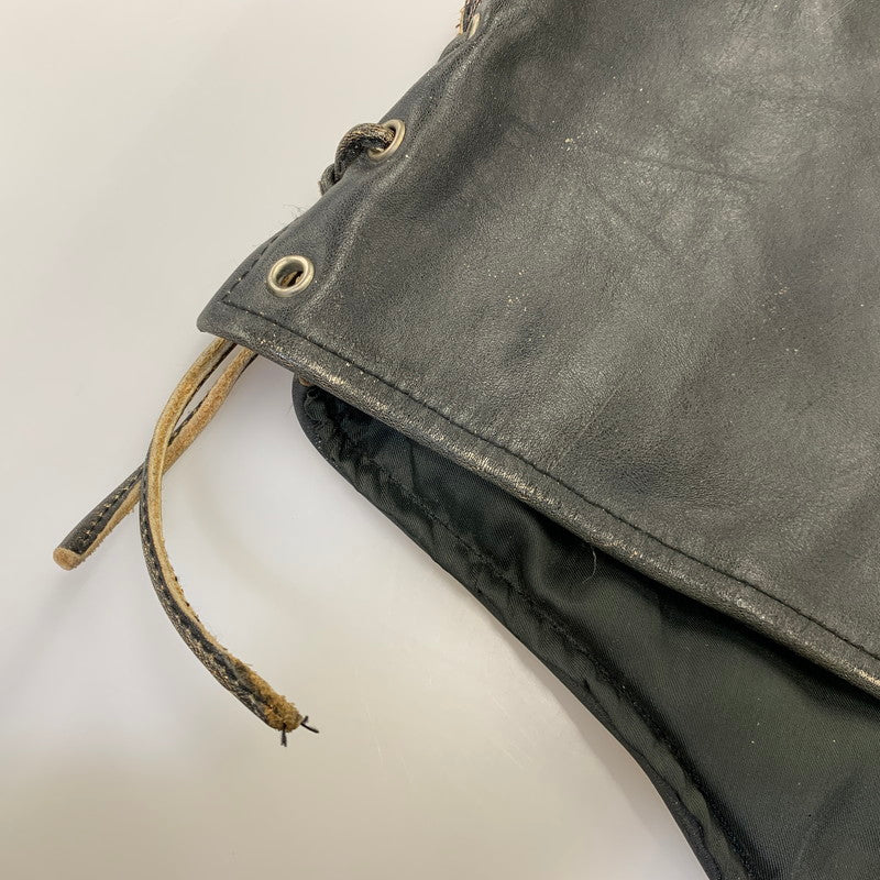 【中古品】【メンズ】 R.B.C RAINBOW LEATHER VEST レザー ベスト アウター 146-991216-kh-08-izu サイズ：F カラー：ブラック 万代Net店