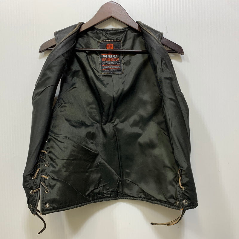 【中古品】【メンズ】 R.B.C RAINBOW LEATHER VEST レザー ベスト アウター 146-991216-kh-08-izu サイズ：F カラー：ブラック 万代Net店