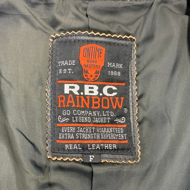 【中古品】【メンズ】 R.B.C RAINBOW LEATHER VEST レザー ベスト アウター 146-991216-kh-08-izu サイズ：F カラー：ブラック 万代Net店