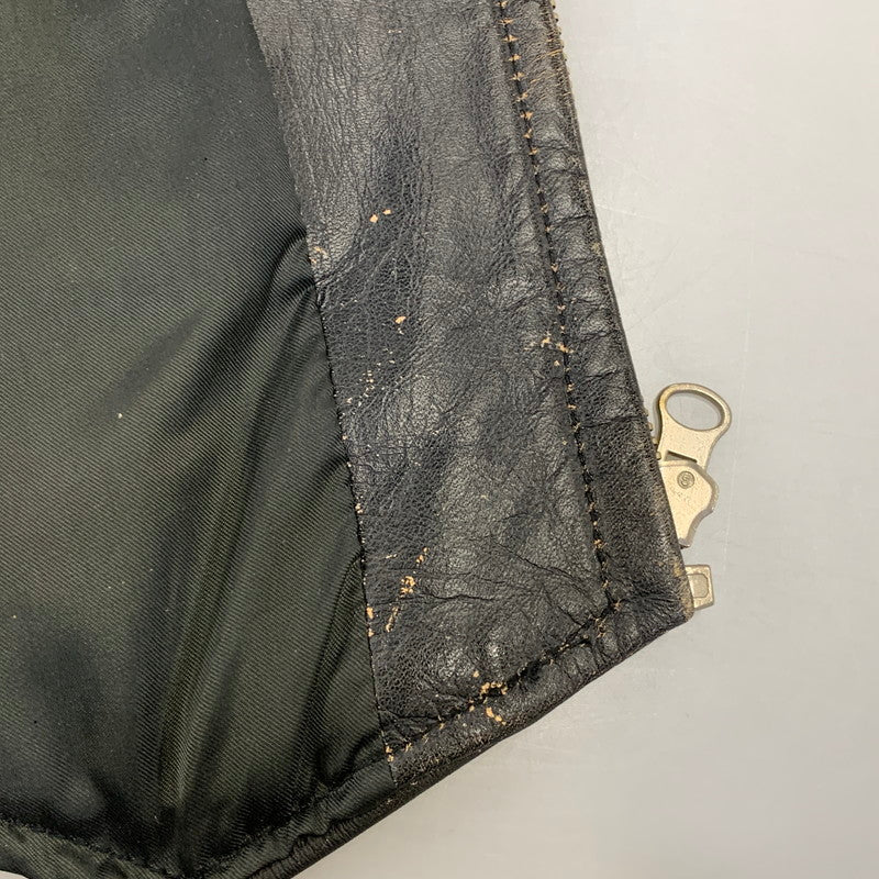 【中古品】【メンズ】 R.B.C RAINBOW LEATHER VEST レザー ベスト アウター 146-991216-kh-08-izu サイズ：F カラー：ブラック 万代Net店
