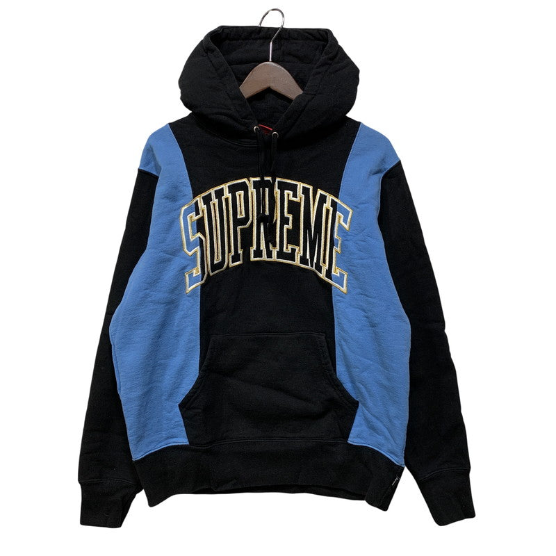 【中古品】【メンズ】 Supreme シュプリーム PANELED ARC LOGO HOODED SWEATSHIRT パネル アーチロゴ フーデッドスウェットシャツ パーカー 149-261012-as-01-izu サイズ：S カラー：ブラック×ブルー 万代Net店