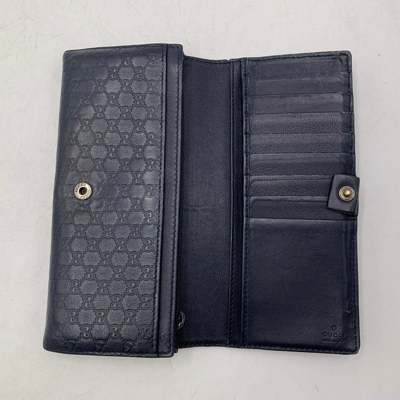 【中古品】【メンズ/レディース】 GUCCI グッチ 233154 グッチシマ コンチネンタルウォレット 長財布 181-261020-ms-10-izu カラー：ネイビー 万代Net店