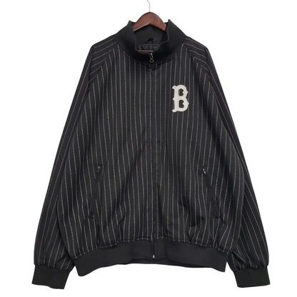 【中古品】【メンズ】 USED MLB BOSTON RED SOX STRIPE BLOUSON JACKET ボストンレッドソックス ストライプ ブルゾン ジャケット 146-261019-as-16-izu サイズ：XXL カラー：ブラック 万代Net店