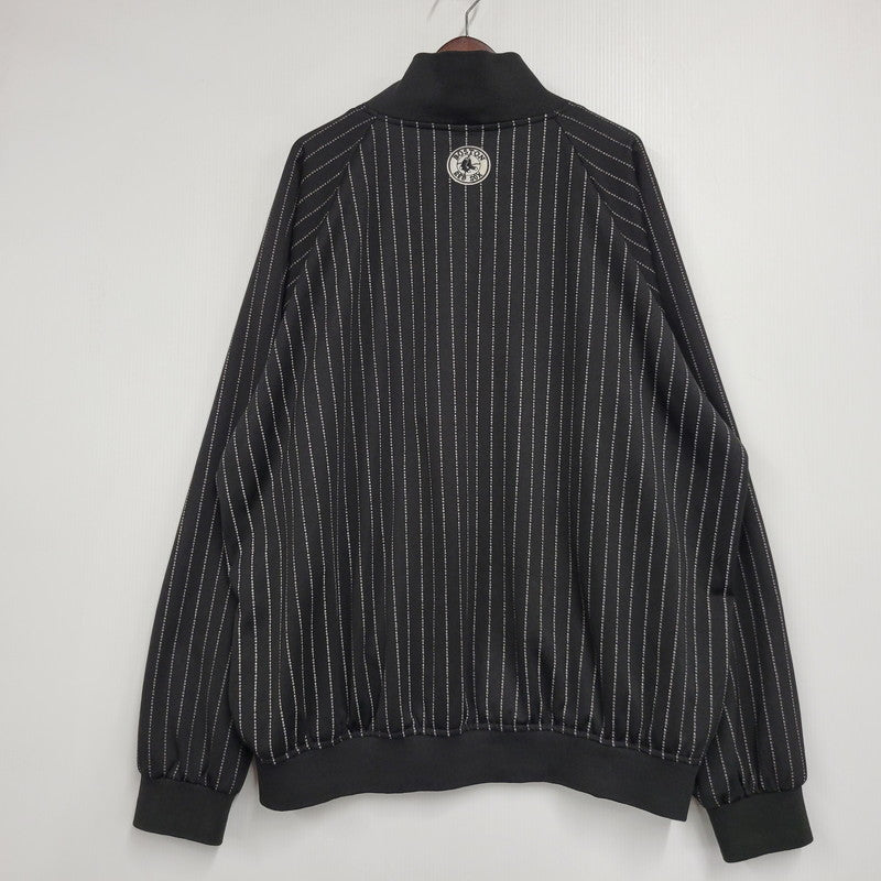 【中古品】【メンズ】 USED MLB BOSTON RED SOX STRIPE BLOUSON JACKET ボストンレッドソックス ストライプ ブルゾン ジャケット 146-261019-as-16-izu サイズ：XXL カラー：ブラック 万代Net店
