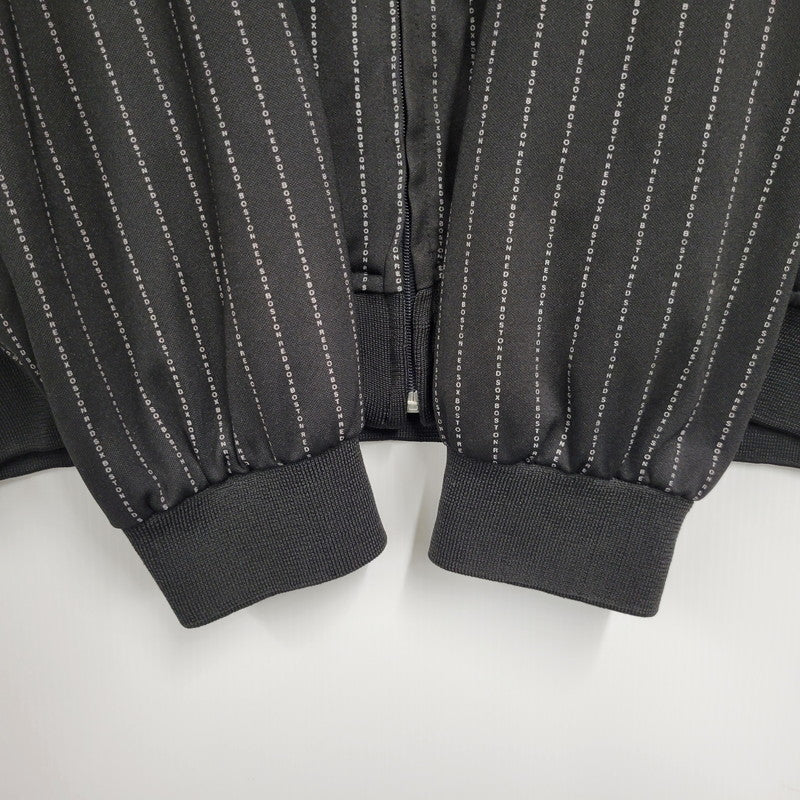 【中古品】【メンズ】 USED MLB BOSTON RED SOX STRIPE BLOUSON JACKET ボストンレッドソックス ストライプ ブルゾン ジャケット 146-261019-as-16-izu サイズ：XXL カラー：ブラック 万代Net店