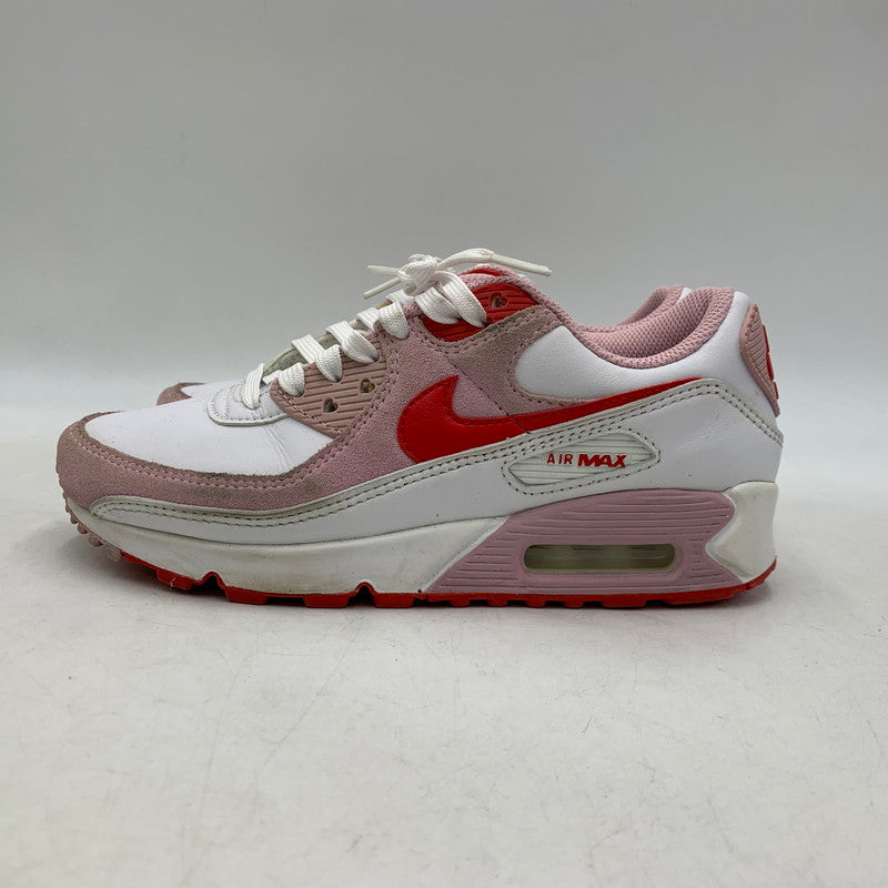 【中古品】【レディース】 NIKE ナイキ DD8029-100 WOMEN'S AIR MAX 90 VALENTINE'S DAY ウィメンズ エア マックス 90 スニーカー バレンタインデー 靴 166-261018-kh-11-izu サイズ：23.5 カラー：WHITE/UNIVERSITY RED-TULIP PINK-WHITE 万代Net店