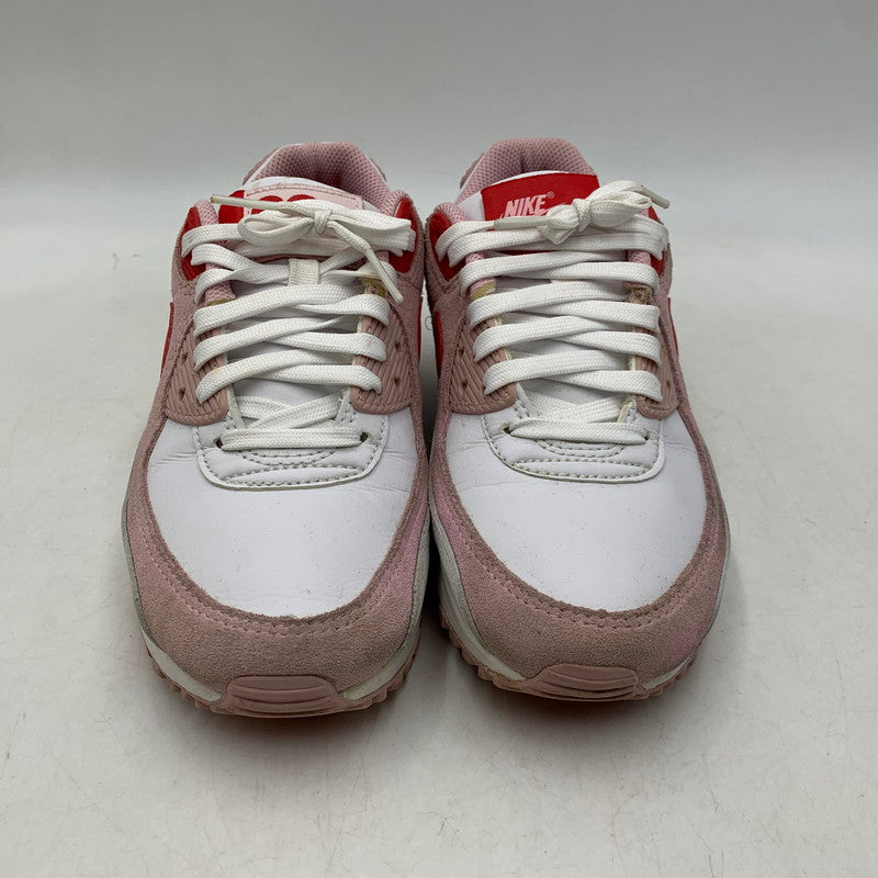 【中古品】【レディース】 NIKE ナイキ DD8029-100 WOMEN'S AIR MAX 90 VALENTINE'S DAY ウィメンズ エア マックス 90 スニーカー バレンタインデー 靴 166-261018-kh-11-izu サイズ：23.5 カラー：WHITE/UNIVERSITY RED-TULIP PINK-WHITE 万代Net店