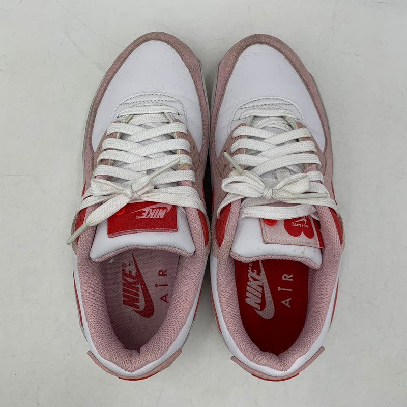【中古品】【レディース】 NIKE ナイキ DD8029-100 WOMEN'S AIR MAX 90 VALENTINE'S DAY ウィメンズ エア マックス 90 スニーカー バレンタインデー 靴 166-261018-kh-11-izu サイズ：23.5 カラー：WHITE/UNIVERSITY RED-TULIP PINK-WHITE 万代Net店