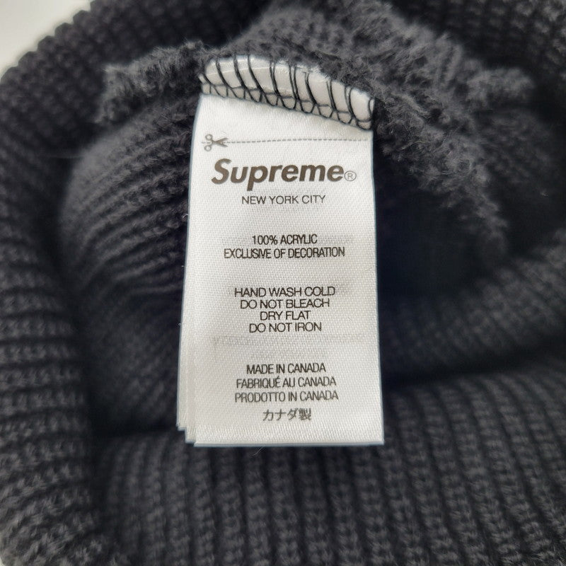 【中古品】【メンズ/レディース】 Supreme シュプリーム LOOSE GAUGE BEANIE ルーズゲージビーニー ニット帽 帽子 185-261013-as-27-izu サイズ：ONE SIZE カラー：ブラック 万代Net店