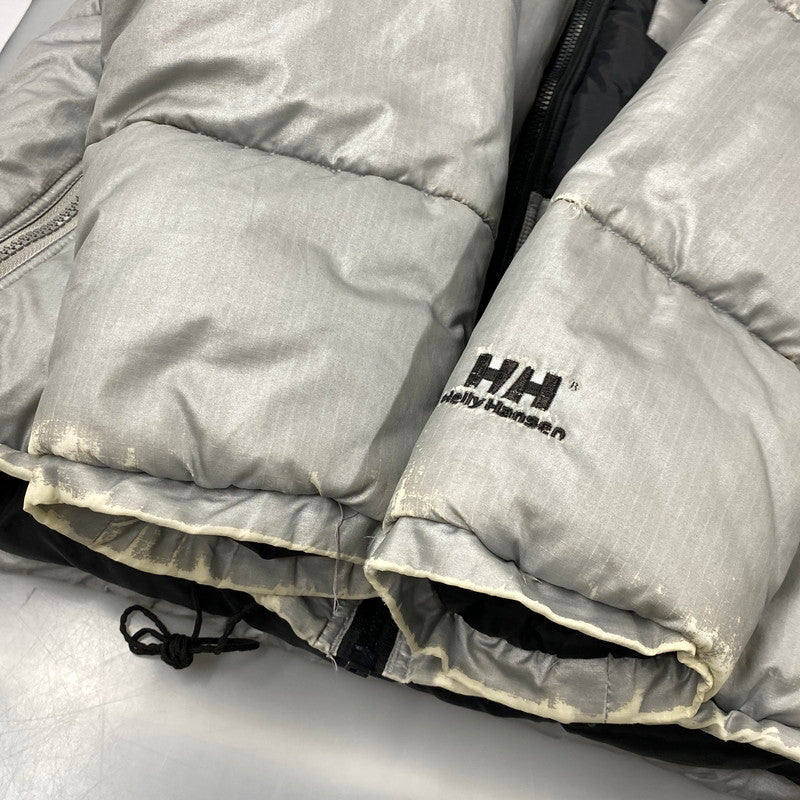 【現状渡し品】【メンズ】 HELLY HANSEN ヘリーハンセン ZN19810S LOGO DOWN JACKET ロゴ ダウン ジャケット アウター トップス 144-261024-ms-10-izu サイズ：M カラー：シルバーブラック 万代Net店