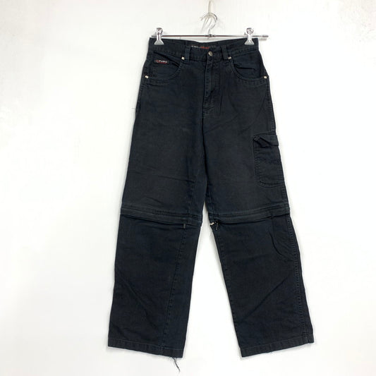 【現状渡し品】【メンズ】 FUBU フブ 2WAY DENIM PANTS 2ウェイ デニムパンツ ボトムス 157-261021-ms-01-izu サイズ：18 カラー：ブラック 万代Net店