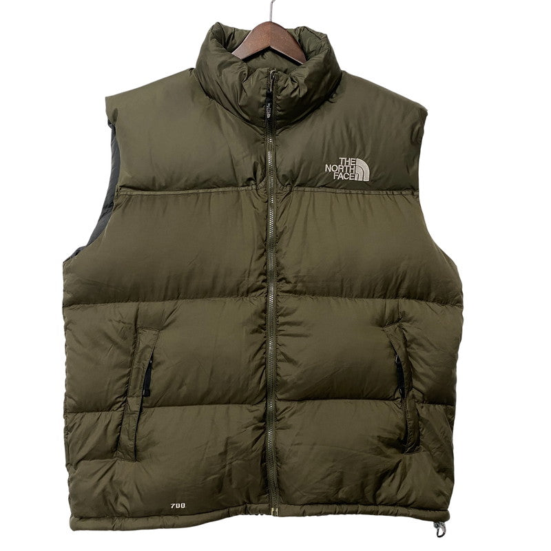 【中古品】【メンズ】 THE NORTH FACE ザ・ノースフェイス ND01587 CENTER LOGO NUPTSE VEST センター ロゴ ヌプシ ベスト アウター 144-261018-kh-03-izu サイズ：XXL カラー：カーキ 万代Net店