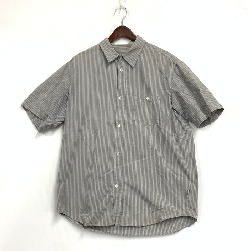 【中古品】【メンズ】 OLD STUSSY オールドステューシー 紺タグ 90S STRIPE SS SHIRT ストライプ ショートスリーブ シャツ トップス 半袖 142-261023-cs-15-izu サイズ：XL カラー：グレー 万代Net店