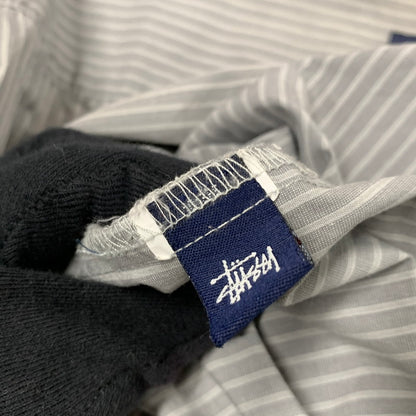 【中古品】【メンズ】 OLD STUSSY オールドステューシー 紺タグ 90S STRIPE SS SHIRT ストライプ ショートスリーブ シャツ トップス 半袖 142-261023-cs-15-izu サイズ：XL カラー：グレー 万代Net店