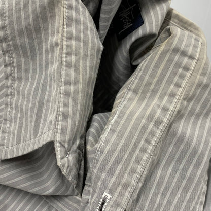 【中古品】【メンズ】 OLD STUSSY オールドステューシー 紺タグ 90S STRIPE SS SHIRT ストライプ ショートスリーブ シャツ トップス 半袖 142-261023-cs-15-izu サイズ：XL カラー：グレー 万代Net店
