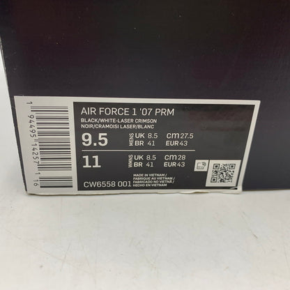 【中古美品】【メンズ】 NIKE ナイキ AIR FORCE 1 '07 PRM CW6558-001 エア フォース 1 '07 PRM スニーカー 靴 160-261012-as-06-izu サイズ：27.5cm カラー：BLACK/WHITE-LASER CRIMSON 万代Net店