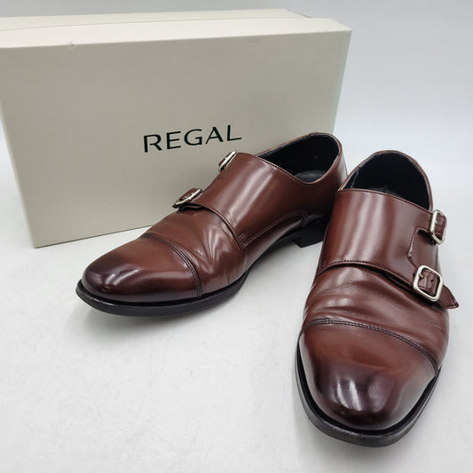 【中古品】【メンズ】 REGAL リーガル V196 ダブルモンクストラップ シューズ 靴 164-261019-as-10-izu サイズ：25 1/2 カラー：ブラウン 万代Net店