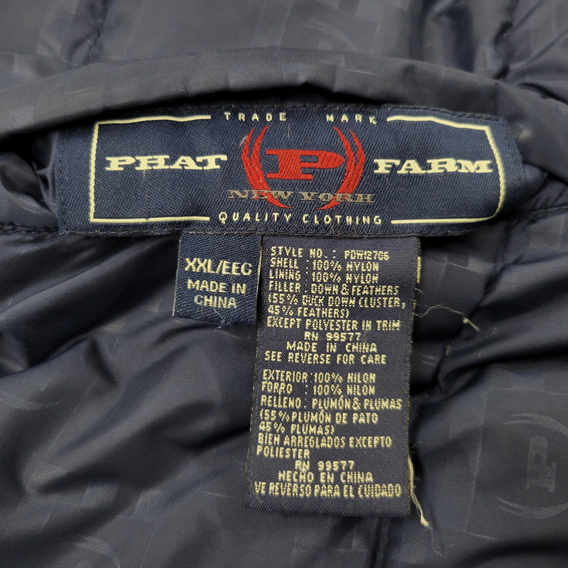 【中古品】【メンズ】 PHAT FARM ファットファーム REVERSIBLE DOWN JACKET リバーシブル ダウン ジャケット アウター トップス 146-261018-ms-08-izu サイズ：XXL カラー：ネイビーブラック 万代Net店