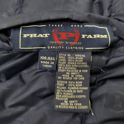 【中古品】【メンズ】 PHAT FARM ファットファーム REVERSIBLE DOWN JACKET リバーシブル ダウン ジャケット アウター トップス 146-261018-ms-08-izu サイズ：XXL カラー：ネイビーブラック 万代Net店
