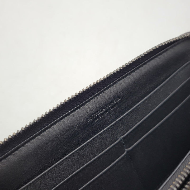 【中古品】【メンズ/レディース】 BOTTEGAVENETA ボッテガヴェネタ イントレチャート ラウンドファスナー ロングウォレット 長財布 181-261013-as-17-izu カラー：ブラック 万代Net店