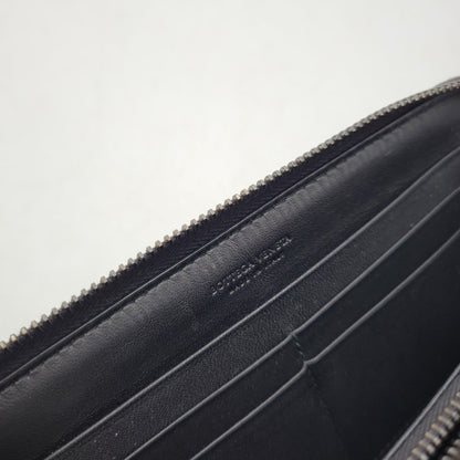 【中古品】【メンズ/レディース】 BOTTEGAVENETA ボッテガヴェネタ イントレチャート ラウンドファスナー ロングウォレット 長財布 181-261013-as-17-izu カラー：ブラック 万代Net店