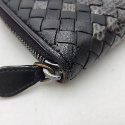 【中古品】【メンズ/レディース】 BOTTEGAVENETA ボッテガヴェネタ イントレチャート ラウンドファスナー ロングウォレット 長財布 181-261013-as-17-izu カラー：ブラック 万代Net店