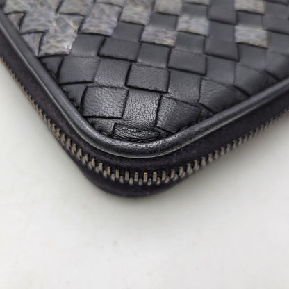 【中古品】【メンズ/レディース】 BOTTEGAVENETA ボッテガヴェネタ イントレチャート ラウンドファスナー ロングウォレット 長財布 181-261013-as-17-izu カラー：ブラック 万代Net店