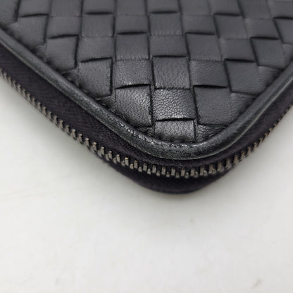 【中古品】【メンズ/レディース】 BOTTEGAVENETA ボッテガヴェネタ イントレチャート ラウンドファスナー ロングウォレット 長財布 181-261013-as-17-izu カラー：ブラック 万代Net店
