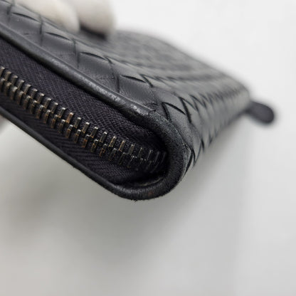 【中古品】【メンズ/レディース】 BOTTEGAVENETA ボッテガヴェネタ イントレチャート ラウンドファスナー ロングウォレット 長財布 181-261013-as-17-izu カラー：ブラック 万代Net店