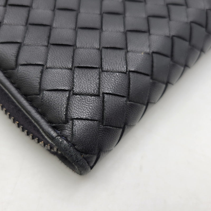 【中古品】【メンズ/レディース】 BOTTEGAVENETA ボッテガヴェネタ イントレチャート ラウンドファスナー ロングウォレット 長財布 181-261013-as-17-izu カラー：ブラック 万代Net店