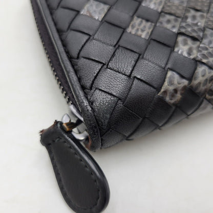 【中古品】【メンズ/レディース】 BOTTEGAVENETA ボッテガヴェネタ イントレチャート ラウンドファスナー ロングウォレット 長財布 181-261013-as-17-izu カラー：ブラック 万代Net店