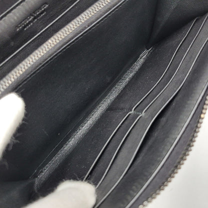 【中古品】【メンズ/レディース】 BOTTEGAVENETA ボッテガヴェネタ イントレチャート ラウンドファスナー ロングウォレット 長財布 181-261013-as-17-izu カラー：ブラック 万代Net店