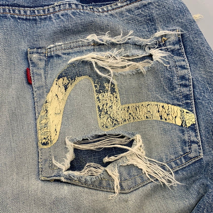 【現状渡し品】【メンズ】 OLD EVISU オールドエヴィス × SIOTANI BROTHERS 塩谷ブラザーズ KAMOME DENIM PANTS カモメ デニムパンツ ボトムス 156-261020-ms-01-izu サイズ：34 カラー：インディゴ 万代Net店