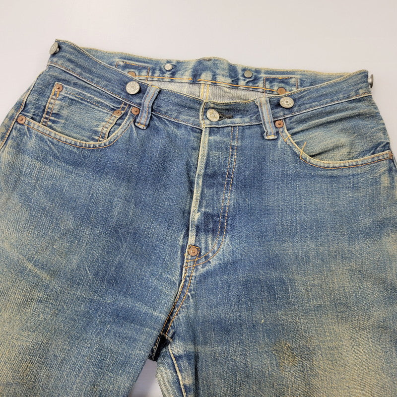 【中古品】【メンズ】 OLD SUGAR CANE オールド シュガーケーン CINCH BACK DENIM PANTS シンチ バック デニム パンツ ボトムス 156-261014-sm-05-izu サイズ：下記参照 カラー：インディゴ 万代Net店