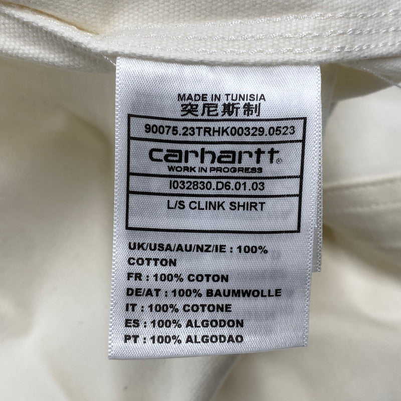【中古美品】【メンズ】 CARHARTT WIP カーハート WIP I032830 LS CLINK SHIRT ロングスリーブ クリンク シャツ トップス 142-261022-kh-03-izu サイズ：XL カラー：アイボリー 万代Net店