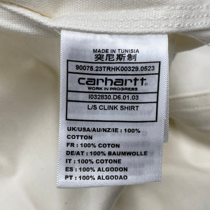 【中古美品】【メンズ】 CARHARTT WIP カーハート WIP I032830 LS CLINK SHIRT ロングスリーブ クリンク シャツ トップス 142-261022-kh-03-izu サイズ：XL カラー：アイボリー 万代Net店