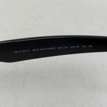 【中古品】【メンズ/レディース】 RAY-BAN レイバン RB2132-F NEW WAYFARER CLASSIC SUNGLASSES ニュー ウェイファーラー クラシック サングラス 203-261020-ms-08-izu サイズ：55□18-140 カラー：ブラック 万代Net店