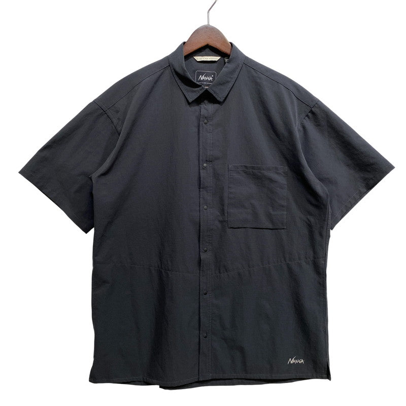 【中古品】【メンズ】 NANGA ナンガ NW2211-1H228 POLYESTER SS SHIRT ポリエステル ショートスリーブ シャツ トップス 144-261030-kh-11-izu サイズ：L カラー：ブラック 万代Net店