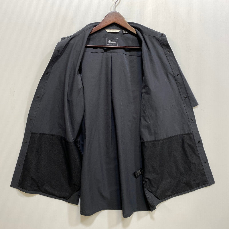 【中古品】【メンズ】 NANGA ナンガ NW2211-1H228 POLYESTER SS SHIRT ポリエステル ショートスリーブ シャツ トップス 144-261030-kh-11-izu サイズ：L カラー：ブラック 万代Net店