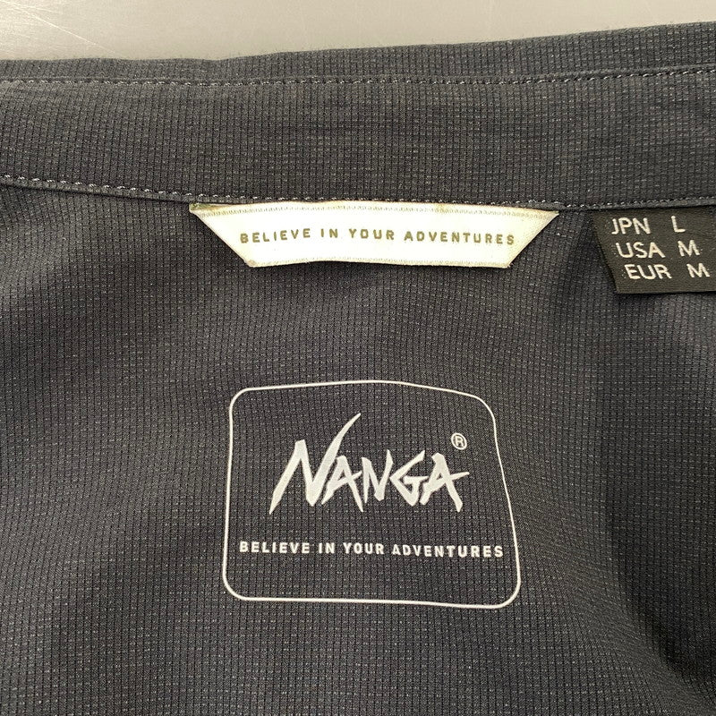 【中古品】【メンズ】 NANGA ナンガ NW2211-1H228 POLYESTER SS SHIRT ポリエステル ショートスリーブ シャツ トップス 144-261030-kh-11-izu サイズ：L カラー：ブラック 万代Net店