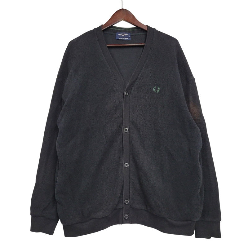 【中古品】【メンズ】 FRED PERRY フレッドペリー CARDIGAN FZ1959 BEAMS別注 鹿の子 カーディガン 141-261019-as-14-izu サイズ：L カラー：ブラック 万代Net店