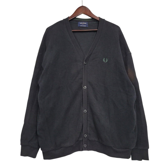 【中古品】【メンズ】 FRED PERRY フレッドペリー CARDIGAN FZ1959 BEAMS別注 鹿の子 カーディガン 141-261019-as-14-izu サイズ：L カラー：ブラック 万代Net店