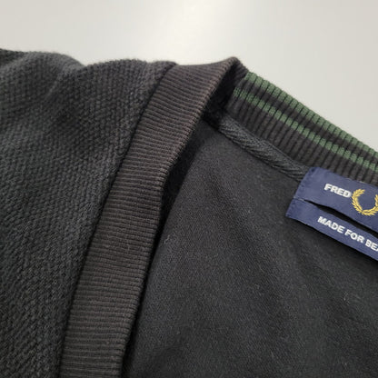 【中古品】【メンズ】 FRED PERRY フレッドペリー CARDIGAN FZ1959 BEAMS別注 鹿の子 カーディガン 141-261019-as-14-izu サイズ：L カラー：ブラック 万代Net店