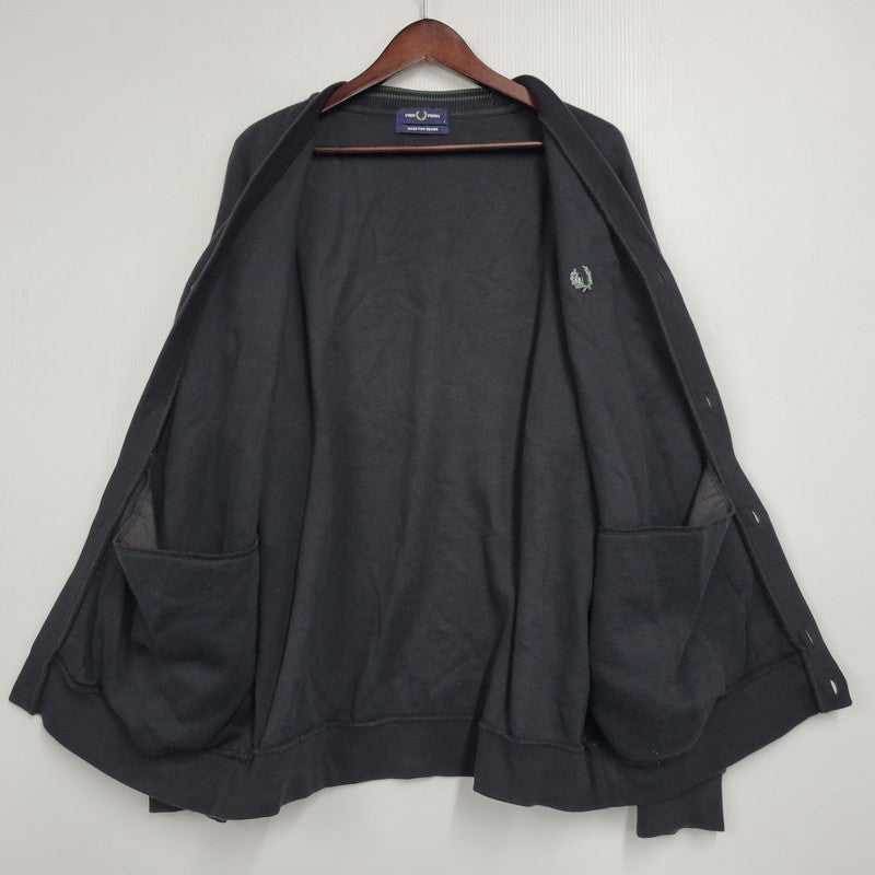 【中古品】【メンズ】 FRED PERRY フレッドペリー CARDIGAN FZ1959 BEAMS別注 鹿の子 カーディガン 141-261019-as-14-izu サイズ：L カラー：ブラック 万代Net店