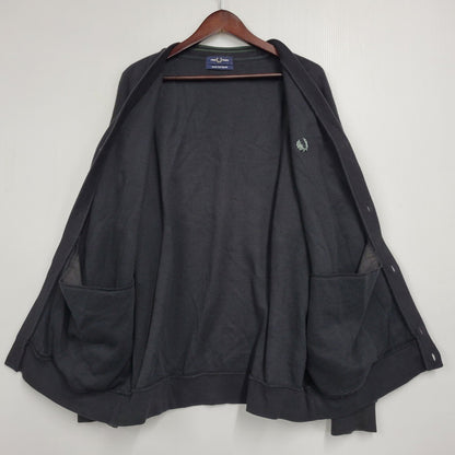 【中古品】【メンズ】 FRED PERRY フレッドペリー CARDIGAN FZ1959 BEAMS別注 鹿の子 カーディガン 141-261019-as-14-izu サイズ：L カラー：ブラック 万代Net店