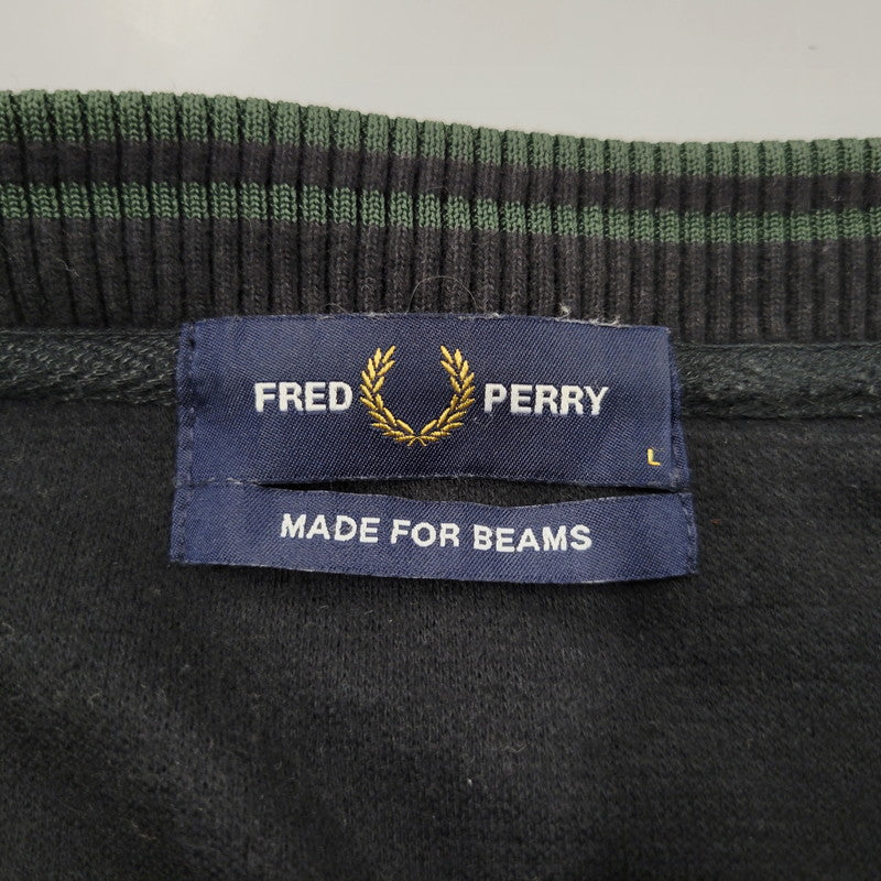 【中古品】【メンズ】 FRED PERRY フレッドペリー CARDIGAN FZ1959 BEAMS別注 鹿の子 カーディガン 141-261019-as-14-izu サイズ：L カラー：ブラック 万代Net店