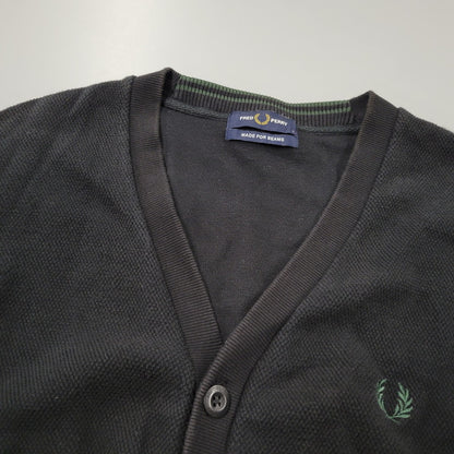 【中古品】【メンズ】 FRED PERRY フレッドペリー CARDIGAN FZ1959 BEAMS別注 鹿の子 カーディガン 141-261019-as-14-izu サイズ：L カラー：ブラック 万代Net店