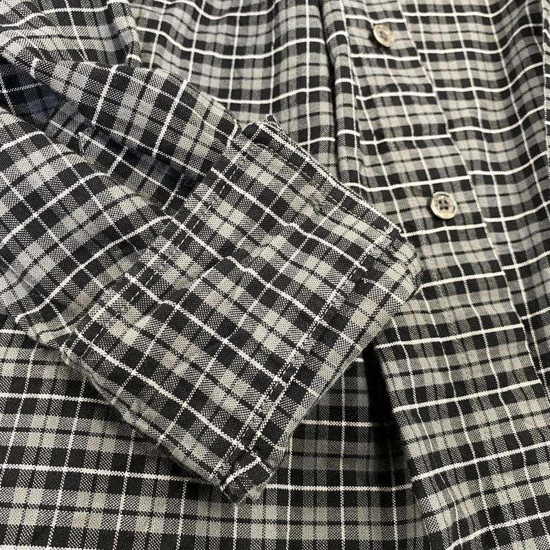 【中古品】【メンズ】 BEAMS JAPAN ビームス ジャパン 11-11-1207-563 LOOSE BUTTON DOWN SHIRT ルーズ ボタン ダウン シャツ 長袖 トップス 147-261023-ｍｓ-20-izu サイズ：M カラー：BLACBLK CHK 万代Net店