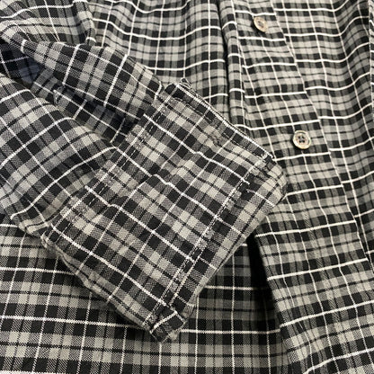 【中古品】【メンズ】 BEAMS JAPAN ビームス ジャパン 11-11-1207-563 LOOSE BUTTON DOWN SHIRT ルーズ ボタン ダウン シャツ 長袖 トップス 147-261023-ｍｓ-20-izu サイズ：M カラー：BLACBLK CHK 万代Net店